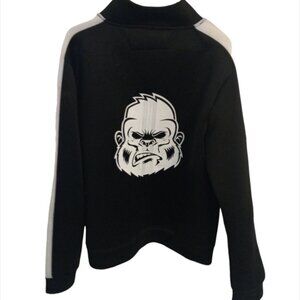Black Jacket Men's Boys Size Medium Full Zip Up C Track Jacket Gorilla Ape Logo